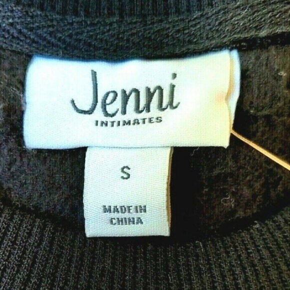 NEW Jenni Intimates Black Faux Sherpa Cropped Pajama Top Small Cozy Lounge - Picture 6 of 9